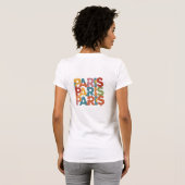 パリ:アートフルパズルタイポグラフィ1 Tシャツ (裏面フル)