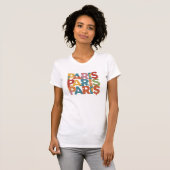パリ:アートフルパズルタイポグラフィ1 Tシャツ (正面フル)