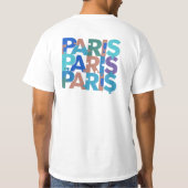 パリ:アートフルパズルタイポグラフィ3 Tシャツ (裏面)