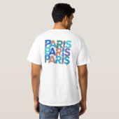 パリ:アートフルパズルタイポグラフィ3 Tシャツ (裏面フル)