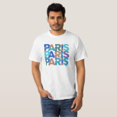 パリ:アートフルパズルタイポグラフィ3 Tシャツ (正面フル)