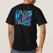 パリ:アートフルパズルタイポグラフィ4 Tシャツ (裏面)