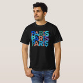 パリ:アートフルパズルタイポグラフィ4 Tシャツ (正面フル)