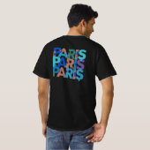 パリ:アートフルパズルタイポグラフィ4 Tシャツ (裏面フル)