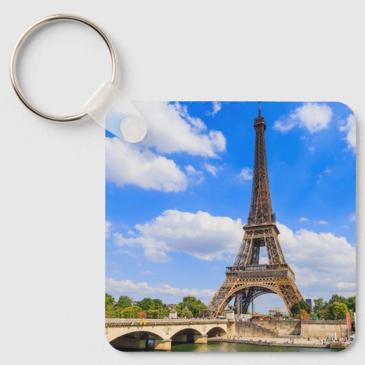 パリ、エッフェルタワーとセーヌ川、フランス。 キーホルダー (正面)