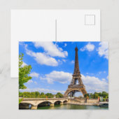 パリ、エッフェルタワーとセーヌ川、フランス。 ポストカード (正面/裏面)