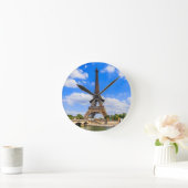 パリ、エッフェルタワーとセーヌ川、フランス。 ラウンド壁時計 (ホーム)