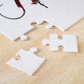 パリ、エッフェルタワーと赤いハートバルーン ジグソーパズル (側面)