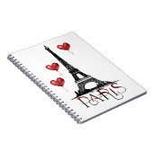パリ、エッフェルタワーと赤いハートバルーン ノートブック (右側)