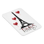 パリ、エッフェルタワーと赤いハートバルーン マグネット (右側)