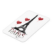 パリ、エッフェルタワーと赤いハートバルーン マグネット (左側)