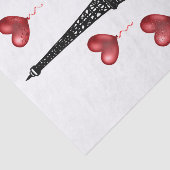 パリ、エッフェルタワーと赤いハートバルーン 薄葉紙 (詳細)