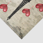 パリ、エッフェルタワーと赤いハート風船スクリプト 薄葉紙 (詳細)