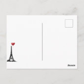 パリ、エッフェルタワーと赤い風船のパレード ポストカード (裏面)