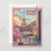 パリ – エッフェルタワートラベル ポストカード (正面/裏面)