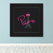 パリ、エッフェルタワーモダン弓 キャンバスプリント (インサイチュ (ウッドフロア))