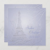 パリ,エッフェルタワー結婚式招待状 招待状 (正面/裏面)
