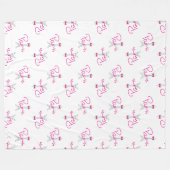 パリ、エッフェルタワー（ピンクボウ付き） フリースブランケット (正面(横))