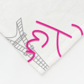 パリ、エッフェルタワー（ピンクボウ付き） フリースブランケット (角)