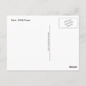 パリ – エッフェルタワー ポストカード (裏面)