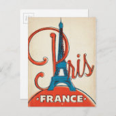 パリ – エッフェルタワー ポストカード (正面/裏面)