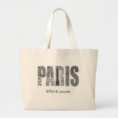 パリ-エッフェル及びルーバー ラージトートバッグ (正面)