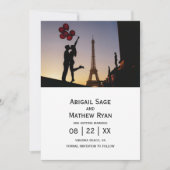 パリ エッフェル塔 ウェディング セーブ・ザ・デート 風船 招待状 (正面)