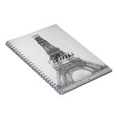 パリ – エッフェル塔 エッフェル塔 ヴィンテージ ノートブック (右側)