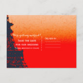 パリ エッフェル塔 オレンジ色の夕日 セーブ・ザ・デート 案内ポストカード (裏面)