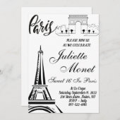 パリ エッフェル塔 スウィート16 招待状 (正面/裏面)