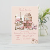 パリ エッフェル塔 パーティー ガール 誕生日 招待状 (スタンド正面)