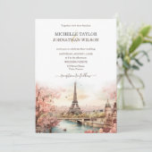 パリ エッフェル塔 フランスでのデスティネーションウェディング 招待状 (スタンド正面)