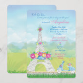 パリ エッフェル塔 フランス テーマパーティー 招待状 (正面/裏面)