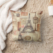 パリ エッフェル塔 レトロ ヴィンテージ クッション (ブランケット)