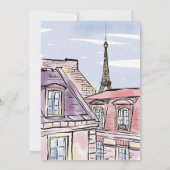 パリ エッフェル塔 現代のウェディング デスティネーション ご招待 招待状 (裏面)