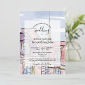 パリ エッフェル塔 現代のウェディング デスティネーション インビテーション (スタンド正面)