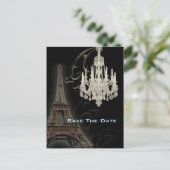 パリ エッフェル塔 結婚式 保存日付 案内ポストカード (スタンド正面)