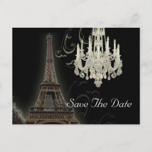 パリ エッフェル塔 結婚式 Save the Date 案内ポストカード