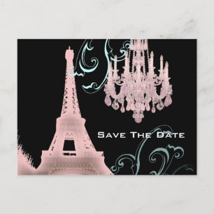 パリ エッフェル塔 結婚式 Save the Date 案内ポストカード