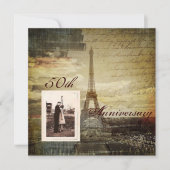 パリ エッフェル塔 結婚50周年 招待状 (正面)