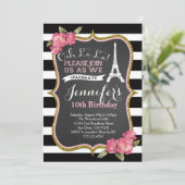 パリ エッフェル塔 誕生日パーティー招待状 招待状 (スタンド正面)