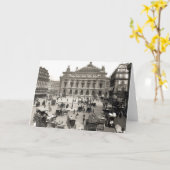 パリ・オペラ・ハウスの眺め1890年～99年 カード (黄色い花)