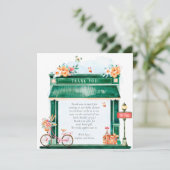 パリ カフェ ブーランジェリー 水彩 ベビーシャワー  Tha サンキューカード (スタンド正面)