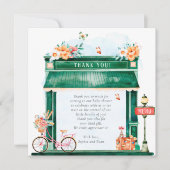 パリ カフェ ブーランジェリー 水彩 ベビーシャワー  Tha サンキューカード (正面)