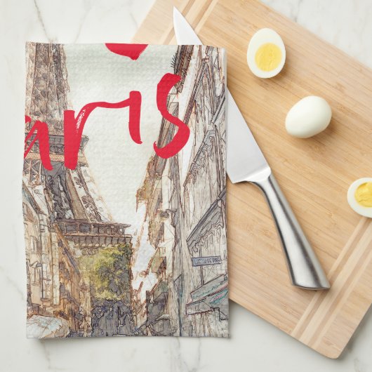 パリ キッチンタオル (四つ折り)