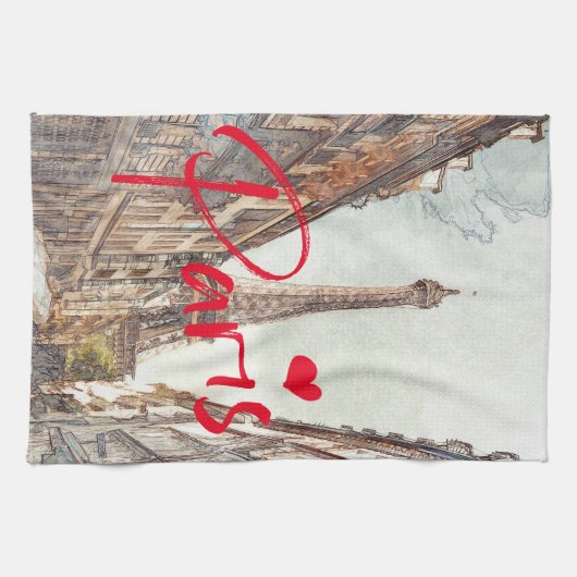 パリ キッチンタオル (横)