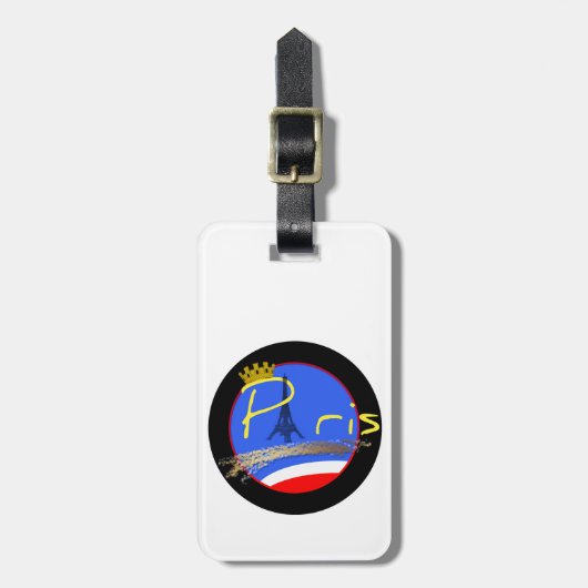 パリ(クラウン付きエッフェルタワーラゲッジタグ) ラゲッジタグ (正面縦)