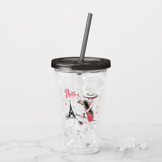 パリ&コーヒー アクリルタンブラー (アイス裏面)