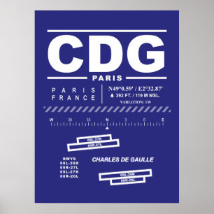 パリ シャルル・ド・ゴール空港 CDG ポスター