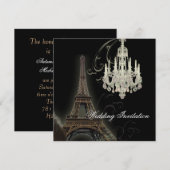 パリ シャンデリア エッフェル塔 ウェディング 招待状 (正面/裏面)